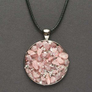 Rose Quartz Druzy Pendant